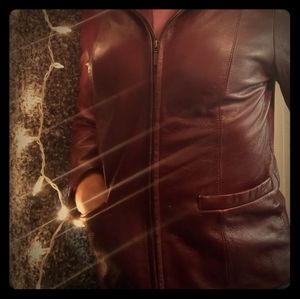 JLC New York 100% Leather Fall Coat